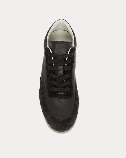 Common Projects Minimal Runner Leather & Suede Black Low Top Sneakers - 2