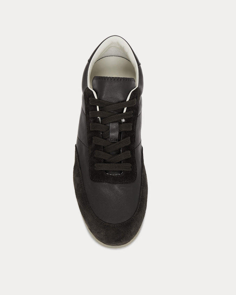 Common Projects Minimal Runner Leather & Suede Black Low Top Sneakers - 2