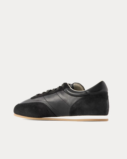 Common Projects Minimal Runner Leather & Suede Black Low Top Sneakers - 3
