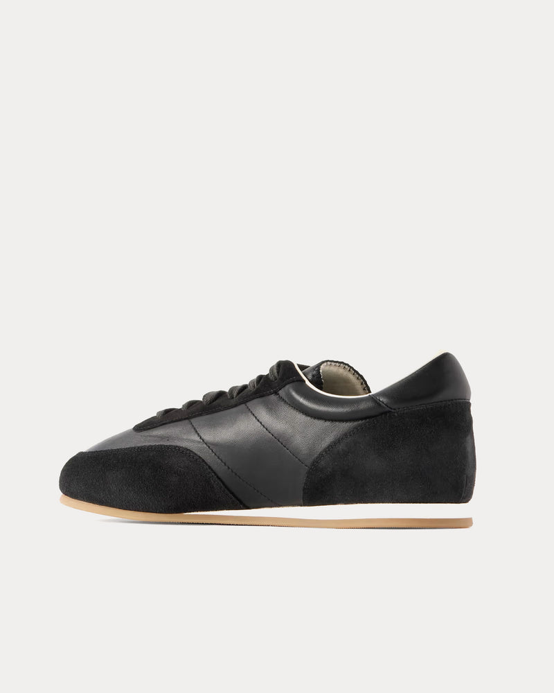 Common Projects Minimal Runner Leather & Suede Black Low Top Sneakers - 3