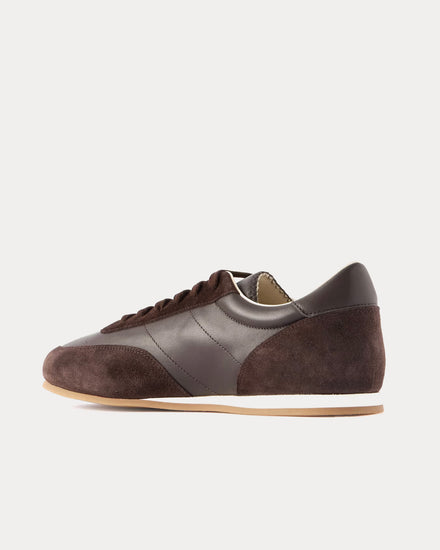 Common Projects Minimal Runner Leather & Suede Brown Low Top Sneakers - 3