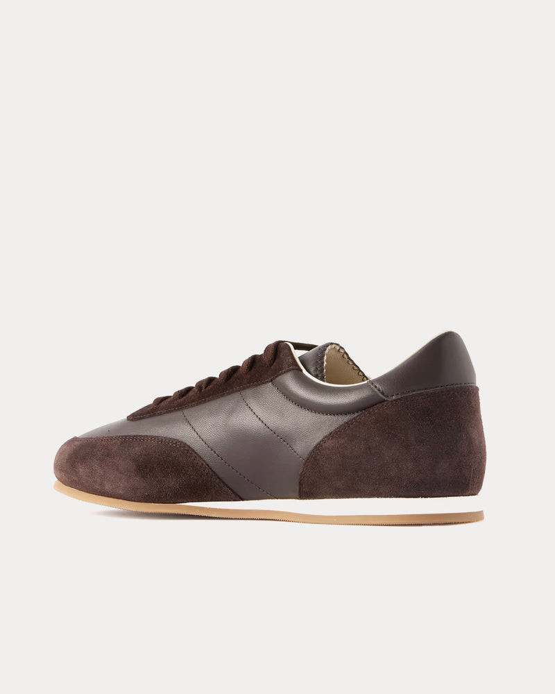 Common Projects Minimal Runner Leather & Suede Brown Low Top Sneakers - 3
