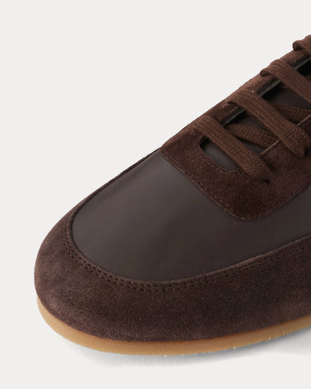 Common Projects Minimal Runner Leather & Suede Brown Low Top Sneakers - 4