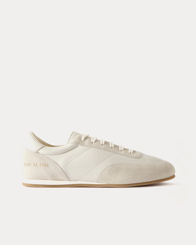 Common Projects Minimal Runner Leather & Suede White Low Top Sneakers