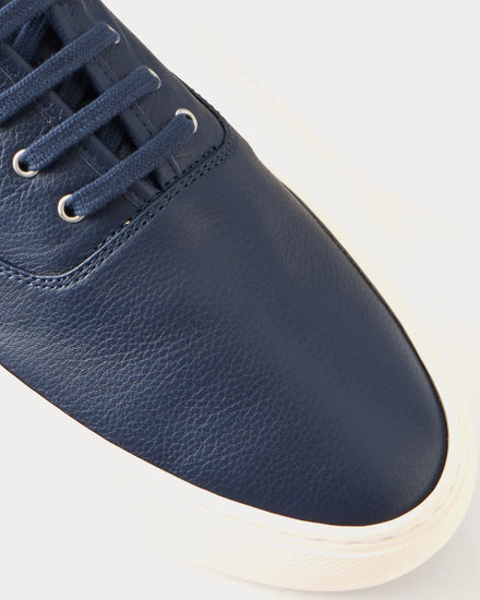 Common Projects Deck Leather Navy Low Top Sneakers - 4