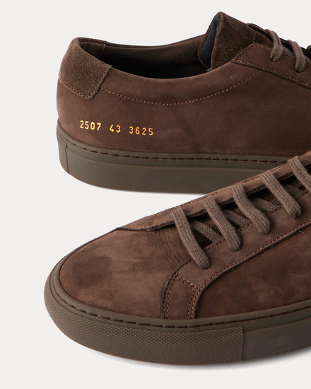 Common Projects Original Achilles Nubuck Brown Low Top Sneakers - 3