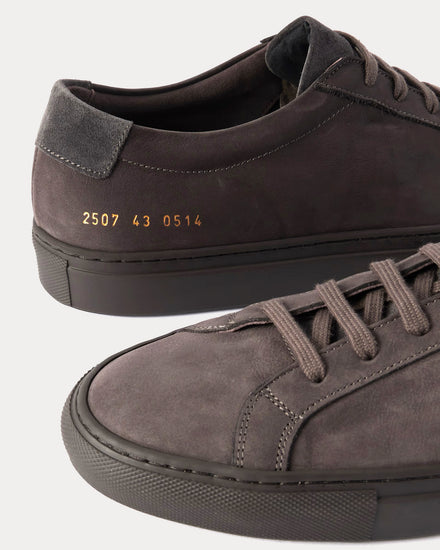 Common Projects Original Achilles Nubuck Gray Low Top Sneakers - 3