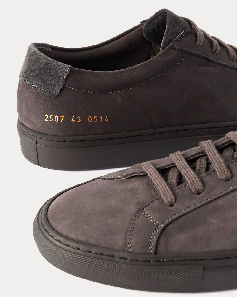 Common Projects Original Achilles Nubuck Gray Low Top Sneakers - 3