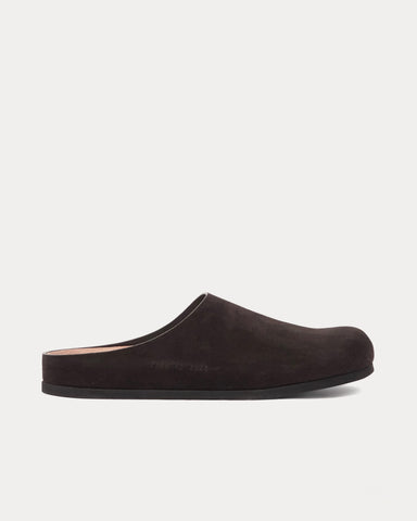 Common Projects Suede Brown Clogs