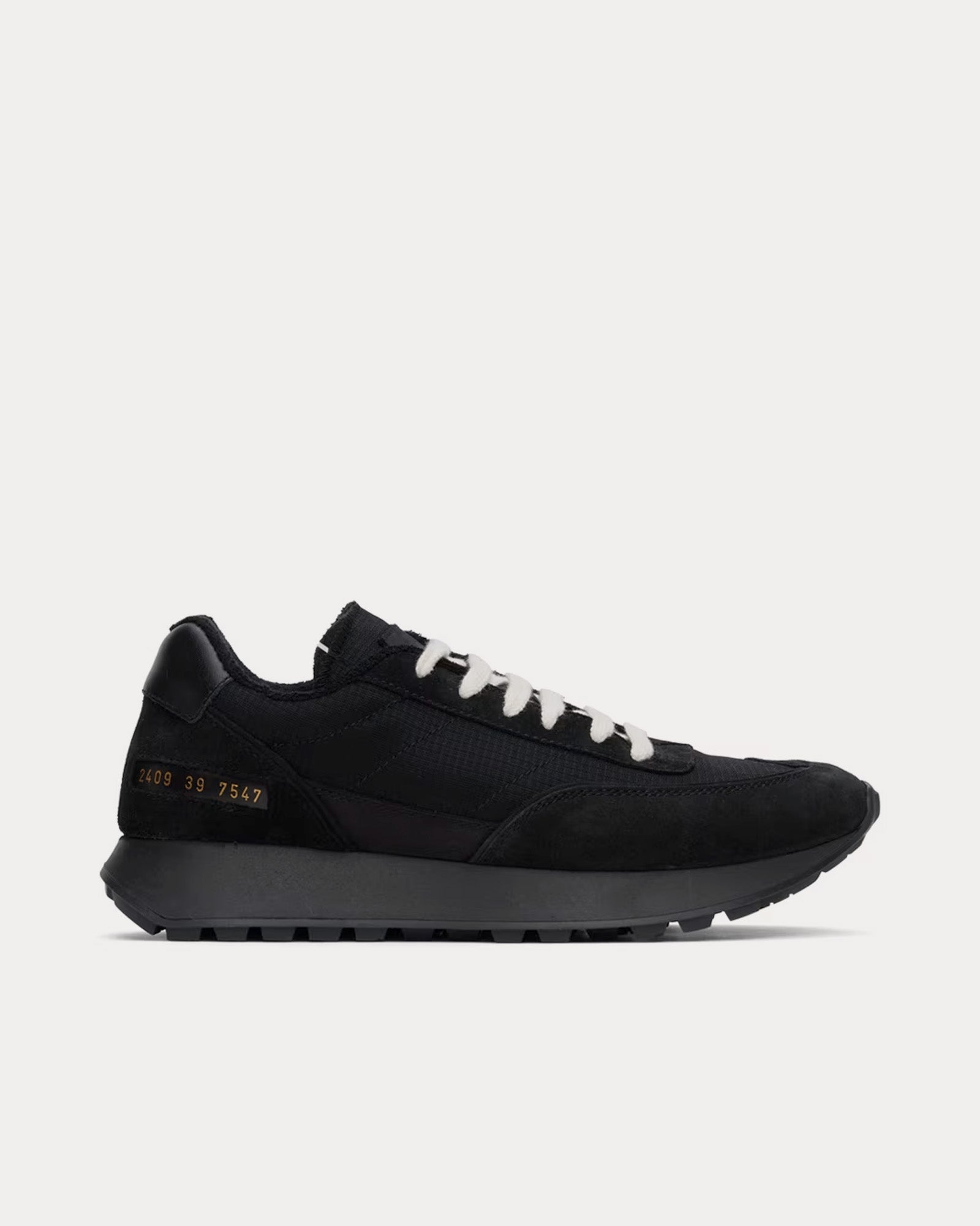 Common Projects - Track Classic Leather & Suede-Trimmed Ripstop Black Low Top Sneakers