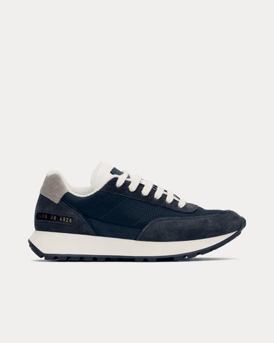 Common Projects Track Classic Leather & Suede-Trimmed Ripstop Navy Low Top Sneakers