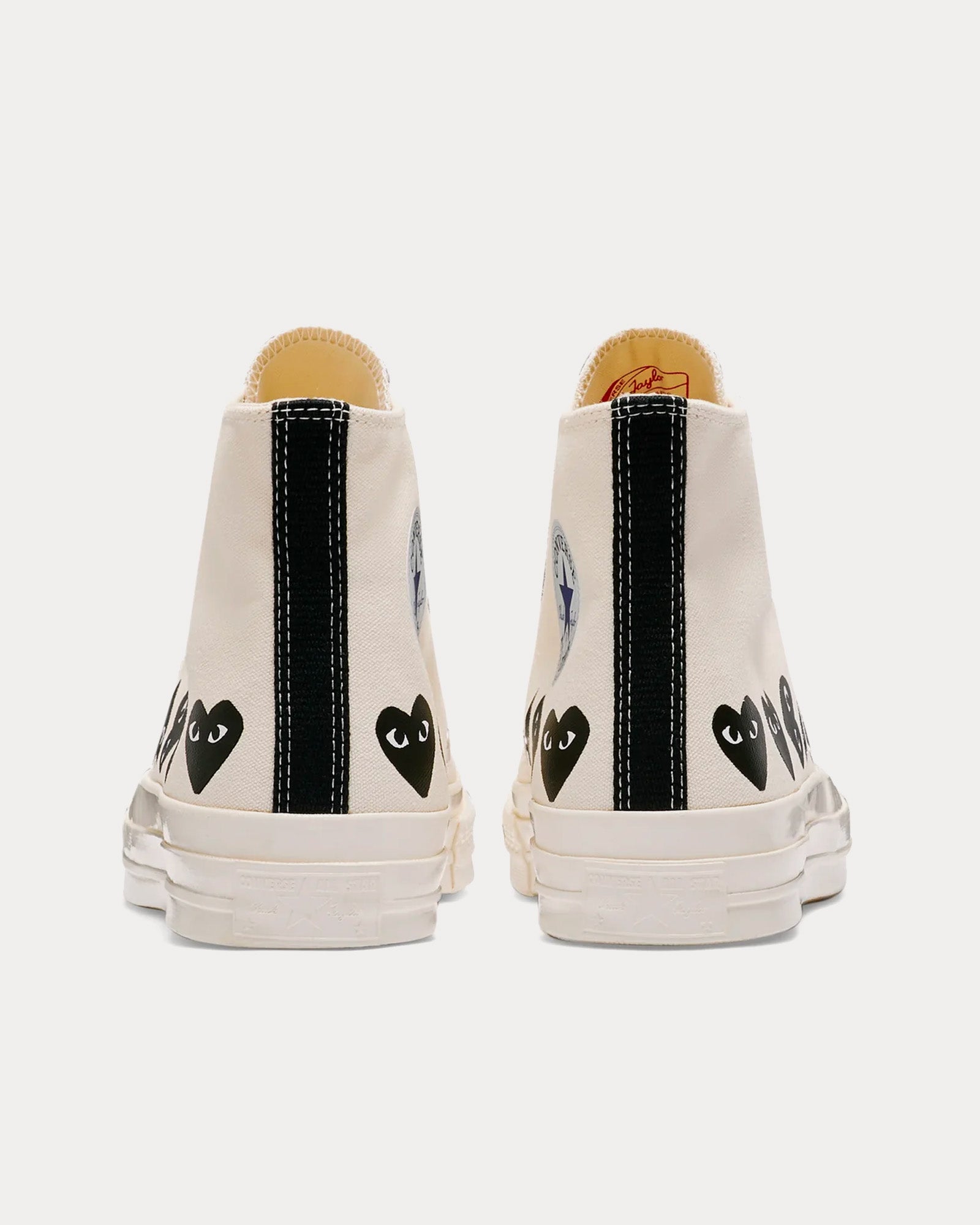 Converse x Comme des Garçons PLAY - Chuck Taylor All Star '70 Multi Heart Beige / Black High Top Sneakers