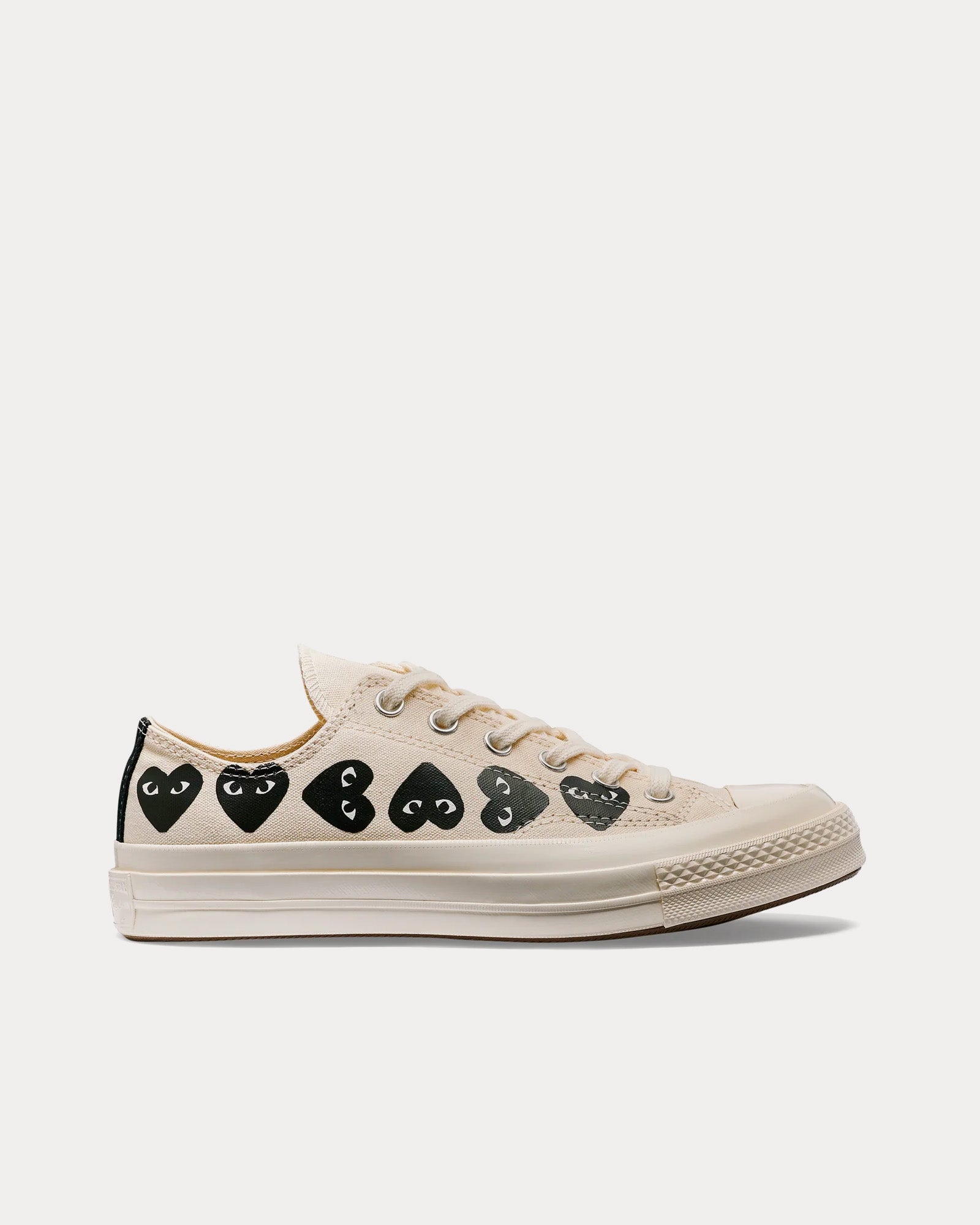 Converse x Comme des Garçons PLAY - Chuck Taylor All Star '70 Multi Heart Beige / Black Low Top Sneakers