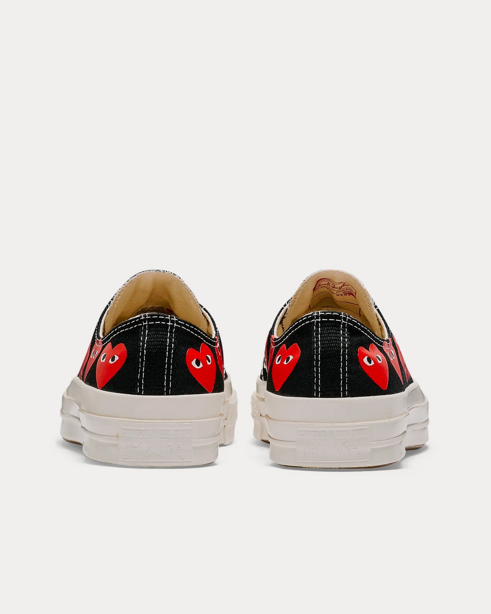 Converse x Comme des Garçons PLAY - Chuck Taylor All Star '70 Multi Heart Black / Red Low Top Sneakers