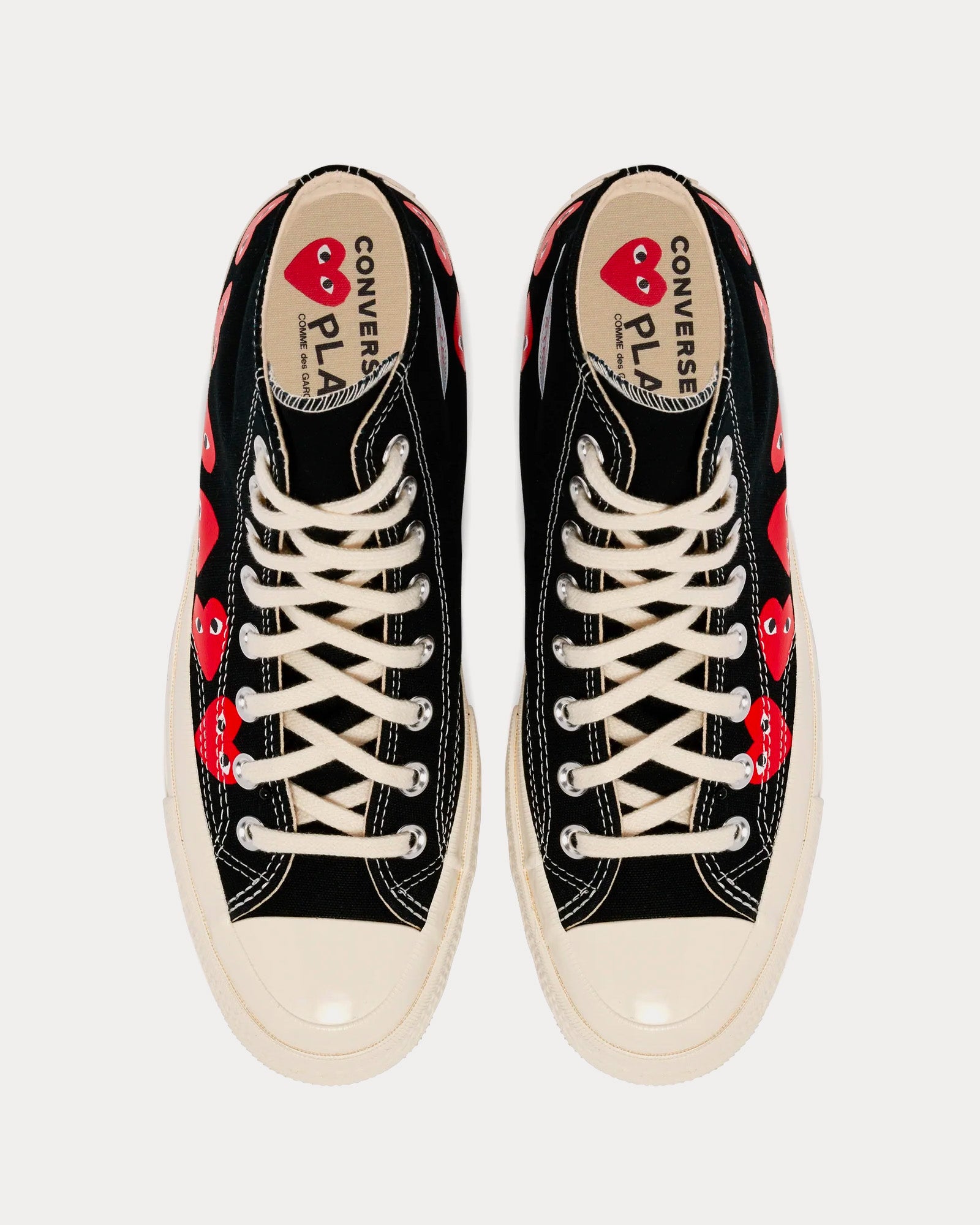 Converse x Comme des Garçons PLAY - Chuck Taylor All Star '70 Multi Heart Black / Red High Top Sneakers