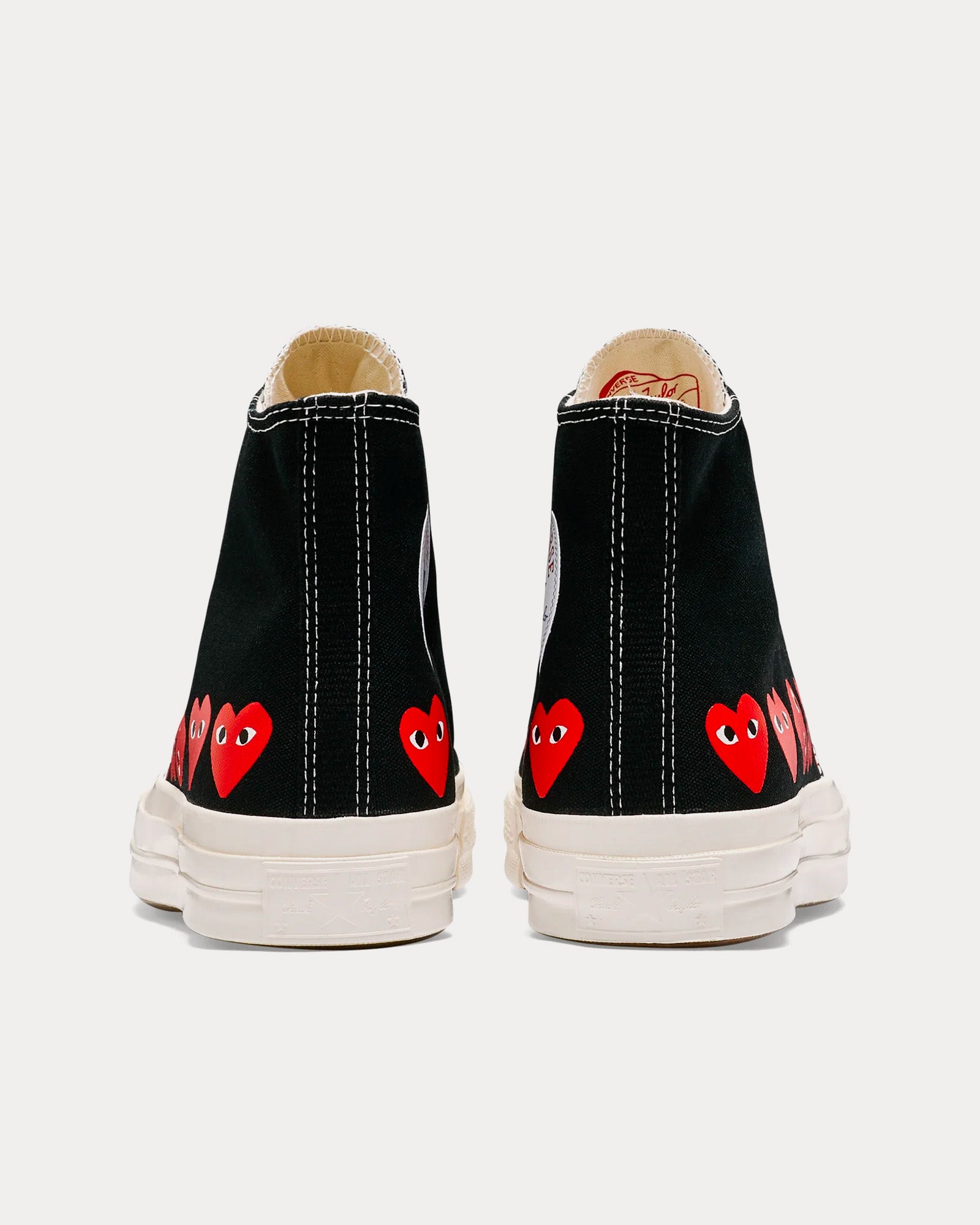 Converse x Comme des Garçons PLAY - Chuck Taylor All Star '70 Multi Heart Black / Red High Top Sneakers