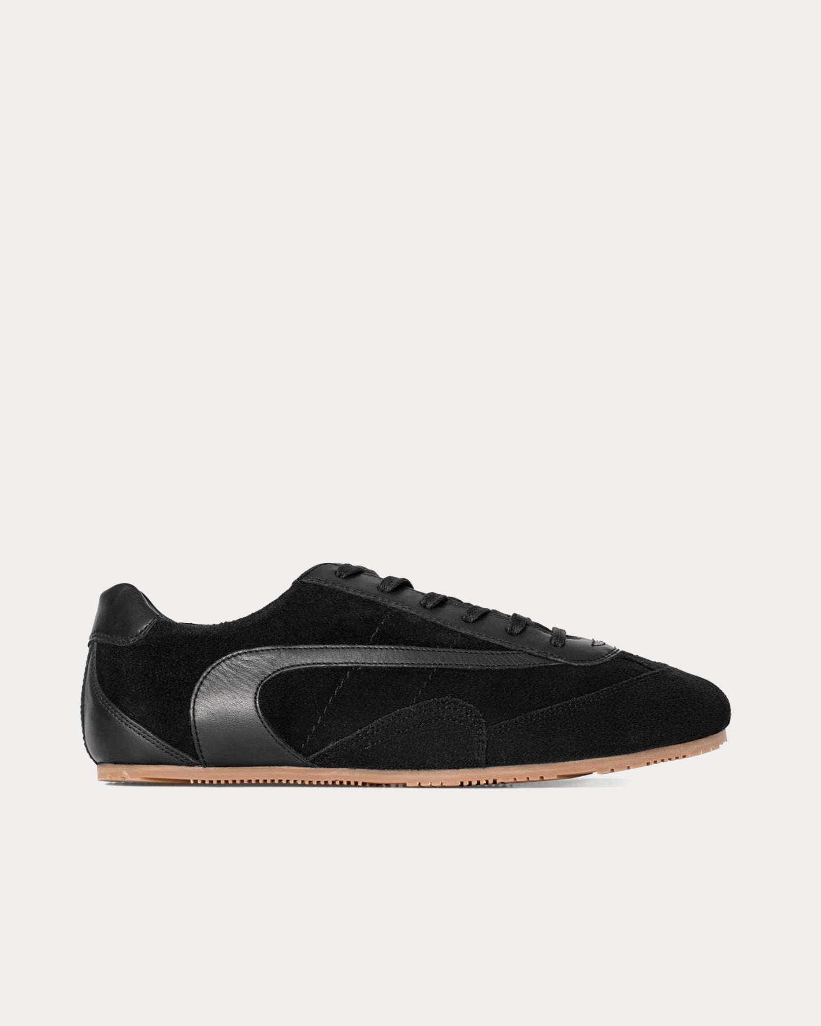 COS Women's Minimal Suede Black Low Top Sneakers