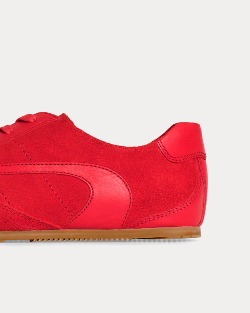COS Minimal Suede Crimson Low Top Sneakers - 4