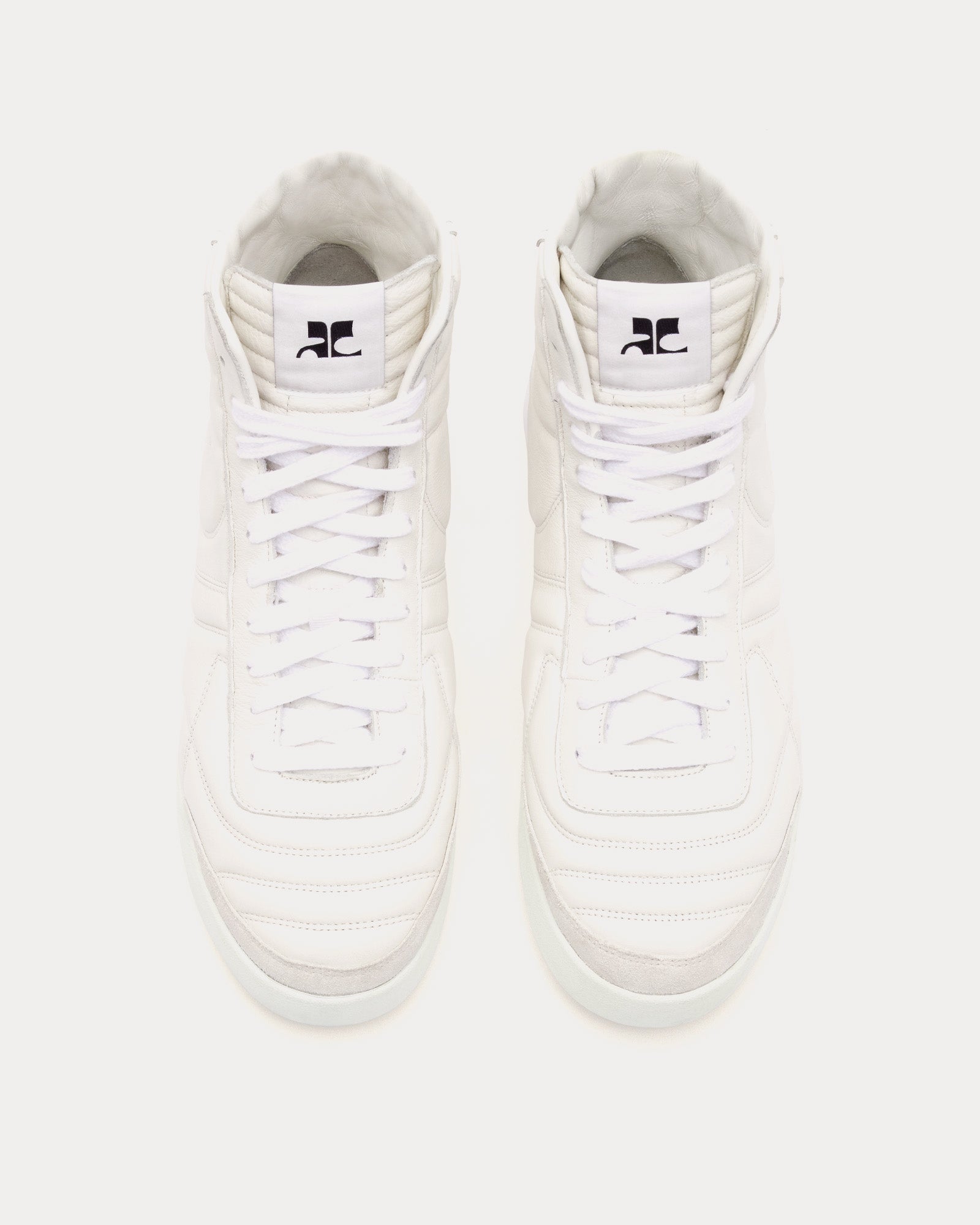 Courrèges - Club 02 Leather Heritage White Mid Top Sneakers