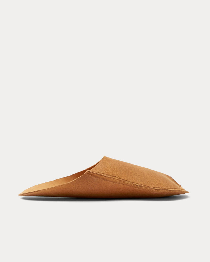 CP Slippers Minimalist Leather Tan Slippers - 1