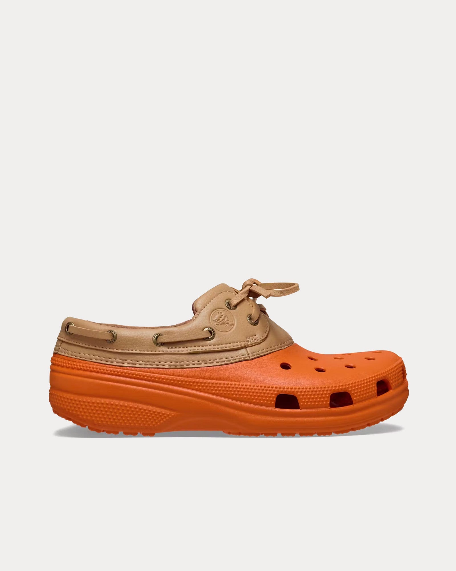 Crocs Unisex Islander Pitcrew Beige / Orange Clogs display picture 3