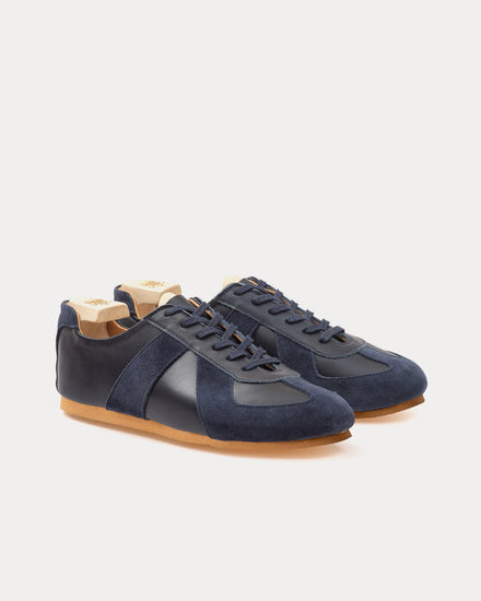 Crown Northampton Adnitt Gat Calf Leather with Gum Soles Navy Low Top Sneakers - 2