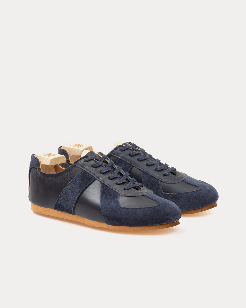 Crown Northampton Adnitt Gat Calf Leather with Gum Soles Navy Low Top Sneakers - 2