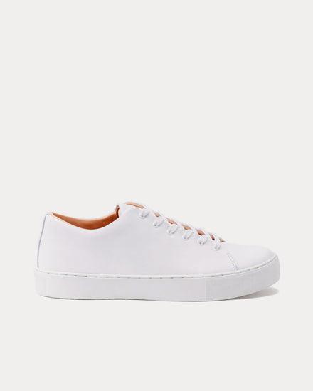 Crown Northampton Overstone Derby Calf Leather All White Low Top Sneakers - 1