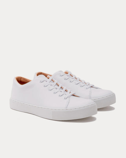 Crown Northampton Overstone Derby Calf Leather All White Low Top Sneakers - 2