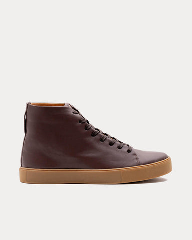 Crown Northampton Overstone Hi Derby Calf Leather Brown High Top Sneakers