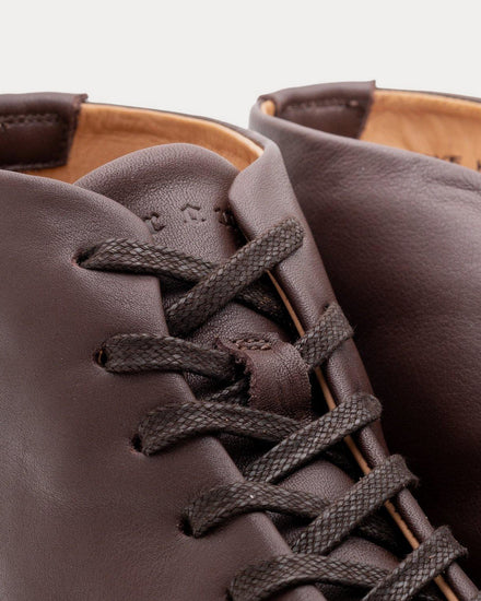 Crown Northampton Overstone Hi Derby Calf Leather Brown High Top Sneakers - 4