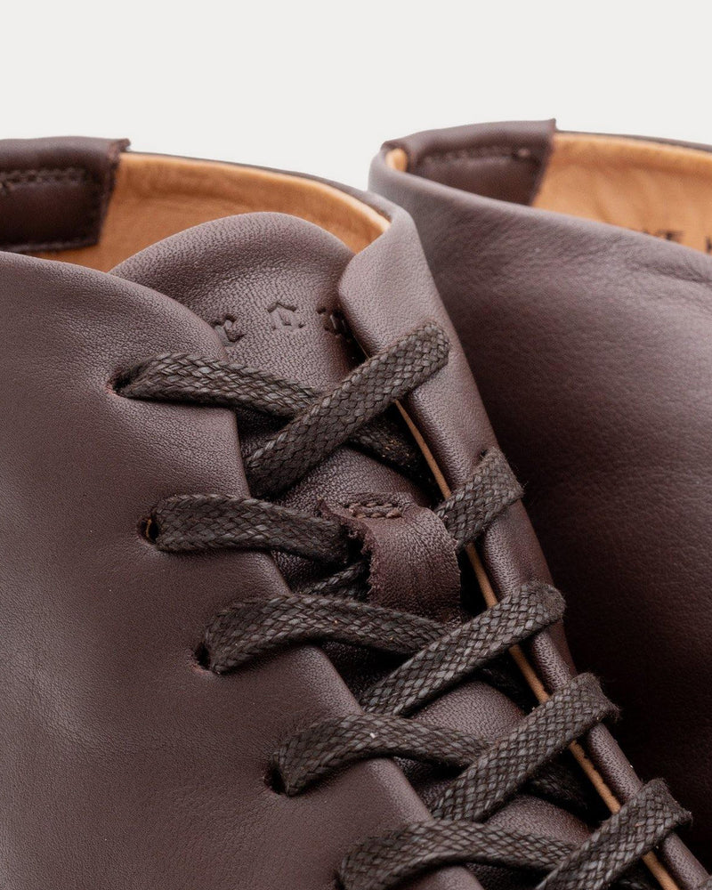 Crown Northampton Overstone Hi Derby Calf Leather Brown High Top Sneakers - 4