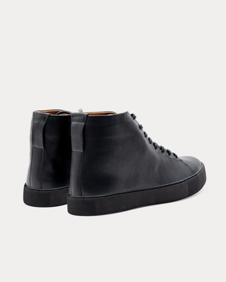 Crown Northampton Overstone Hi Derby Calf Leather Black High Top Sneakers - 3