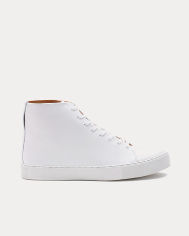 Crown Northampton Overstone Hi Derby Calf Leather White High Top Sneakers