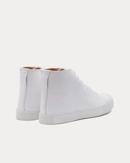Crown Northampton Overstone Hi Derby Calf Leather White High Top Sneakers - 3