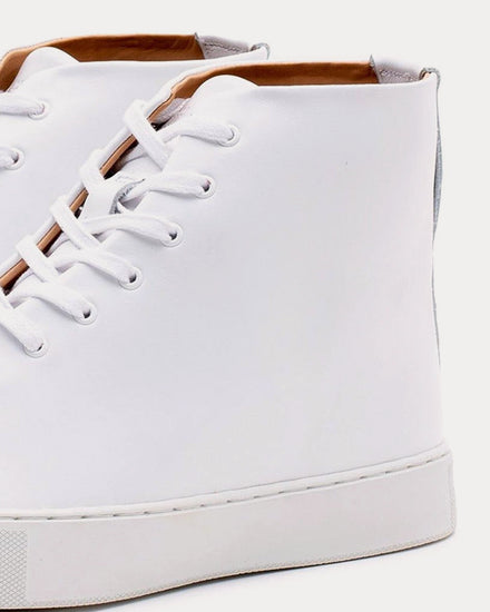 Crown Northampton Overstone Hi Derby Calf Leather White High Top Sneakers - 4