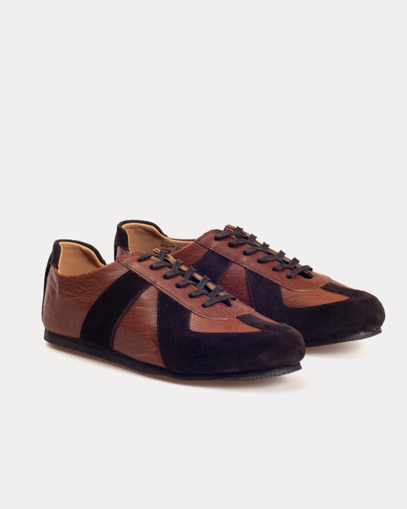 Crown Northampton Adnitt Gat Sokoto Leather Brown / Black Low Top Sneakers - 2
