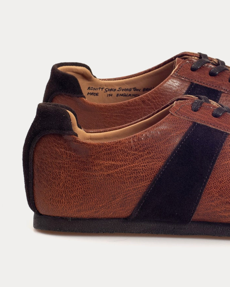 Crown Northampton Adnitt Gat Sokoto Leather Brown / Black Low Top Sneakers - 4