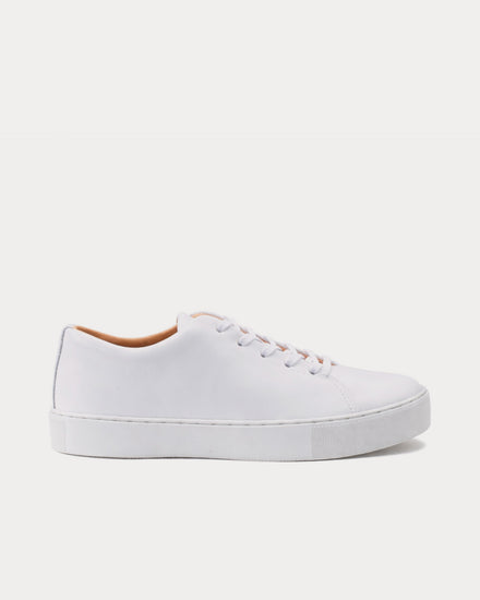 Crown Northampton Upton Wholecut Calf Leather All White Low Top Sneakers - 1