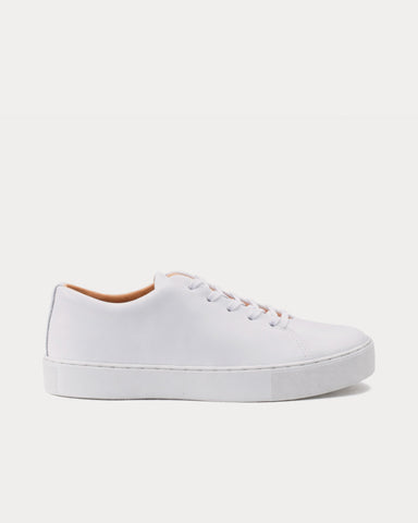 Crown Northampton Upton Wholecut Calf Leather All White Low Top Sneakers