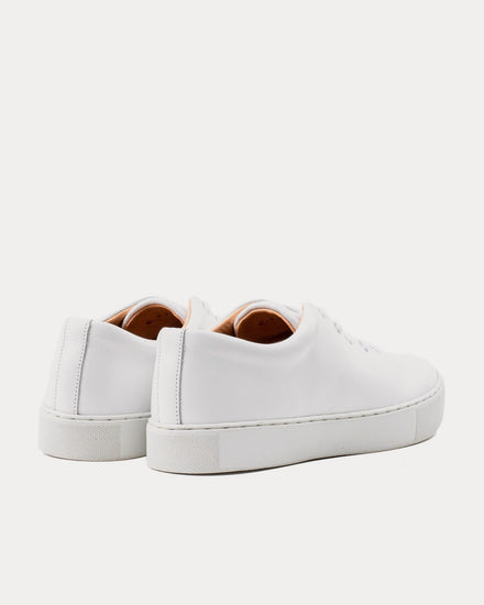 Crown Northampton Upton Wholecut Calf Leather All White Low Top Sneakers - 3