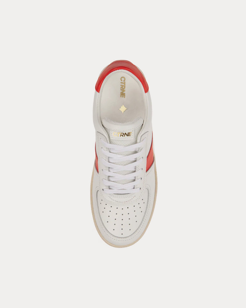 CTRNE Geode Leather White / Red Low Top Sneakers - 2