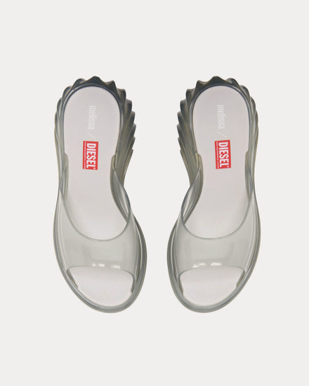 Diesel x Melissa Quantum Platform Light Grey Mules - 2