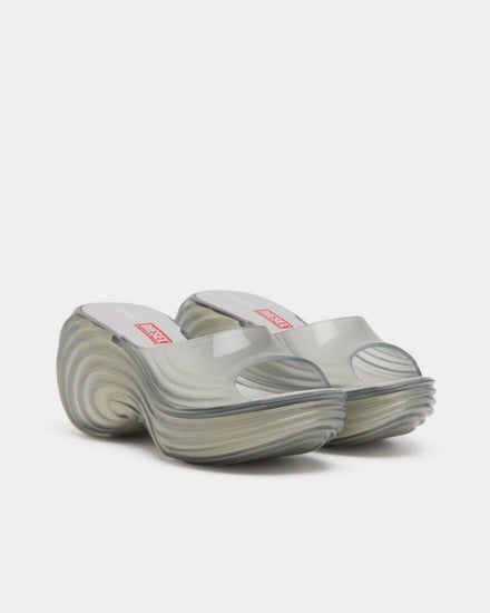 Diesel x Melissa Quantum Platform Light Grey Mules - 3