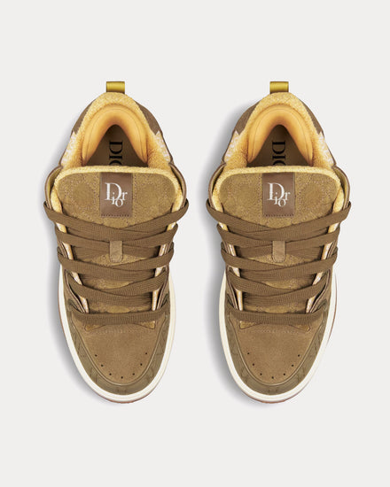 Dior B9S Skater Limited And Numbered Edition Dior Oblique Suede and Jacquard Khaki / Beige Low Top Sneakers - 2