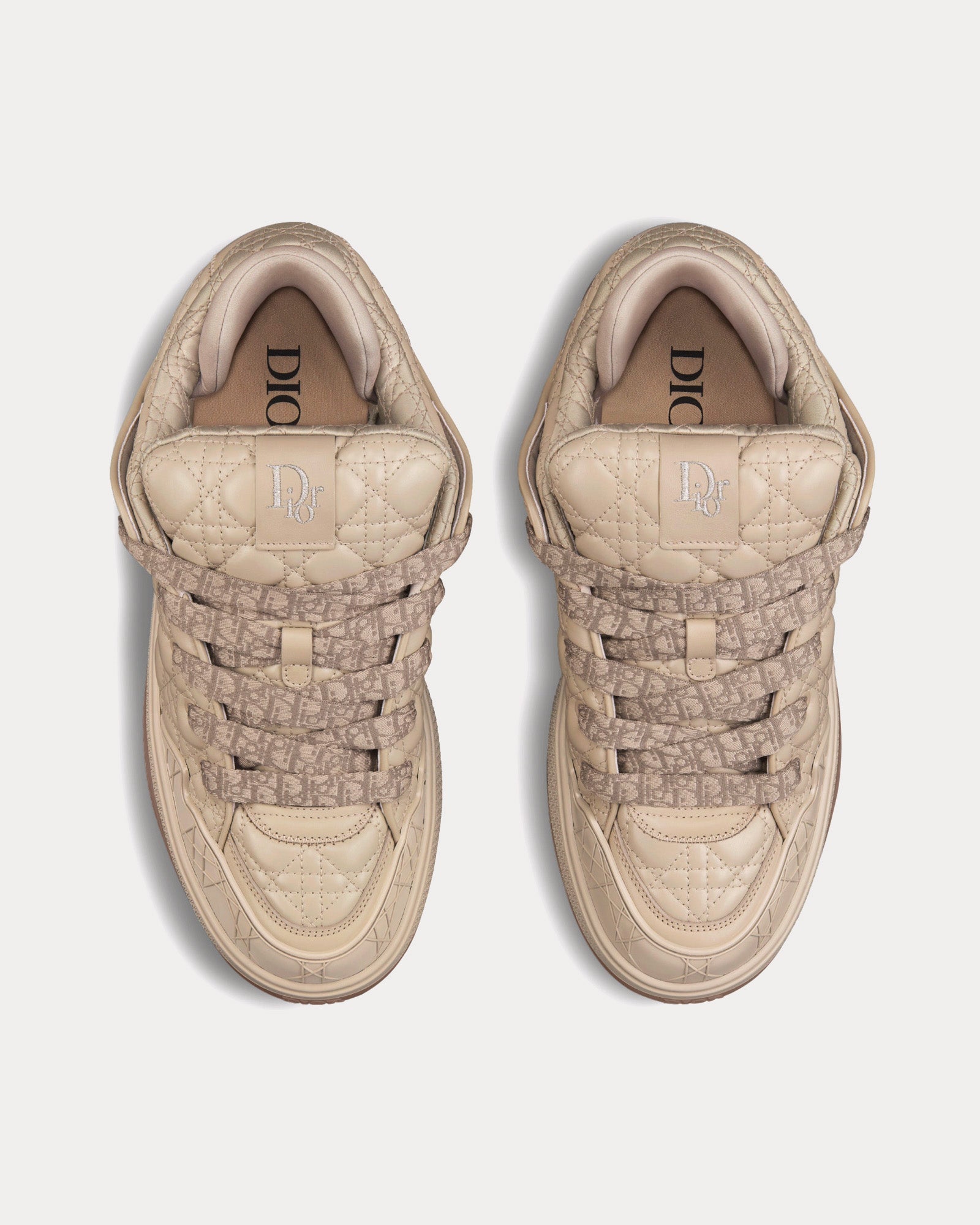 Dior - B9S Skater Limited And Numbered Edition Beige Cannage Kumo Leather Low Top Sneakers
