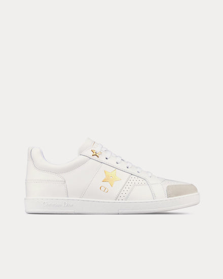 Dior Dior Star Calfskin & Suede White / Gold Low Top Sneakers - 1