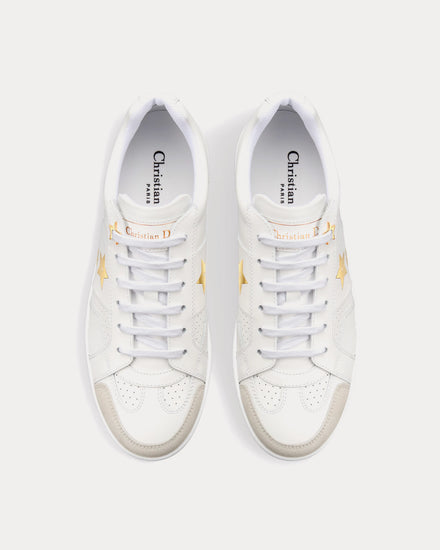 Dior Dior Star Calfskin & Suede White / Gold Low Top Sneakers - 2