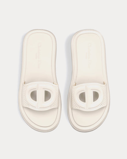 Dior Dioriviera D-Club Candy White Rubber Slides - 2