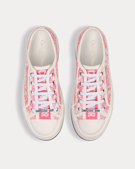 Dior Dioriviera Walk'n'Dior Platform Cotton Embroidered with Candy Pink Toile de Jouy Sauvage Motif Low Top Sneakers - 2